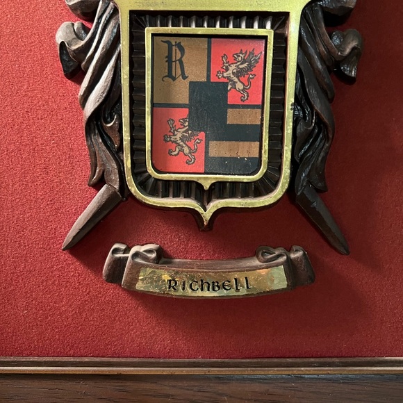 Vintage Halbert’s Coat Of Arms Royal Crest Shield Sword Wall Decor RICHBELL 70s - Picture 3 of 15